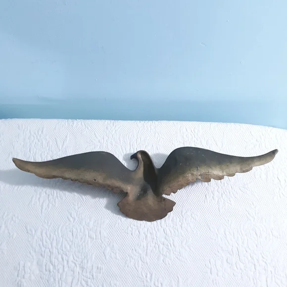 Large 4LB Brass Bald Eagle Wall Door House Plaque Gold Hanging America Patriotic - Picture 14 of 15